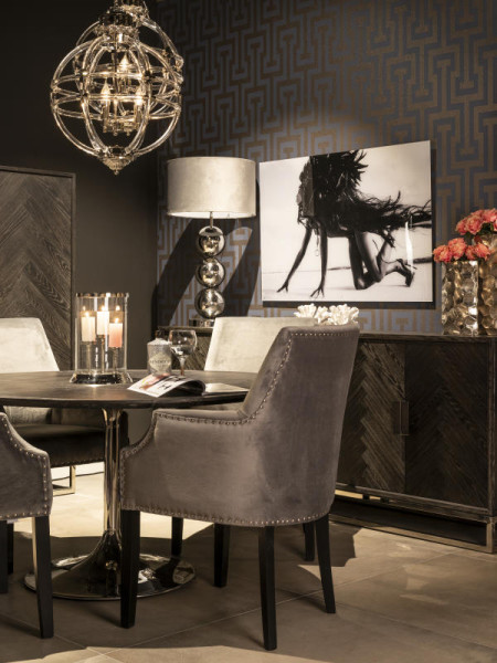 Dining Table Blackbone Silver Ø140cm (арт.7411) Richmond