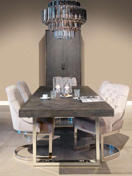 Обеденный стол Blackbone Silver 220x100cm (арт.7419) Richmond