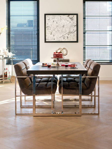 Обеденный стол Blackbone Silver 220x100cm (арт.7419) Richmond