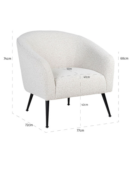 Крісло Inova White boucle (арт.S4514) Richmond