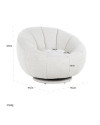 Обертове крісло Kendall White boucle (арт.S4538) Richmond