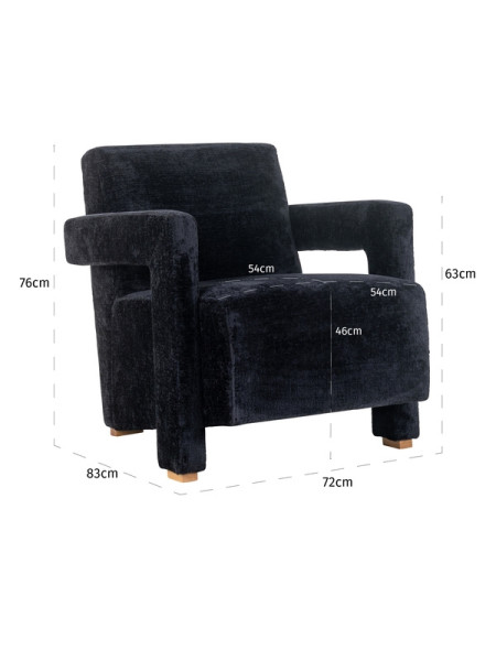 Easy Chair Devanto Black chenille (арт.S4577) Richmond