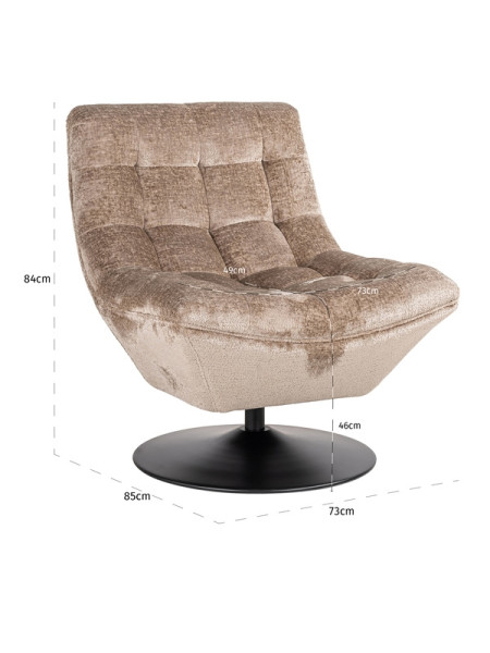 Swivel chair Sydney taupe chenille (арт.S4702) Richmond