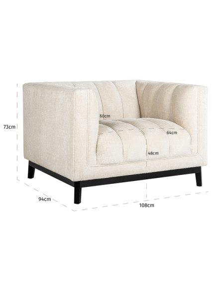 Кресло Beaudy white chenille (арт.S5140) Richmond