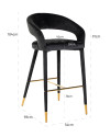 Bar Stool Gia antraciet velvet (арт.S4535) Richmond