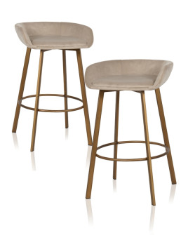 Барные стулья Cressida khaki velvet (арт.S4570)
