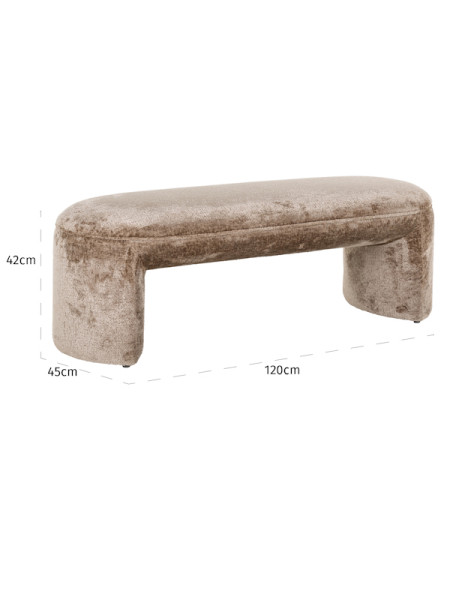 Скамья Fargo taupe chenille (арт.S4549) Richmond
