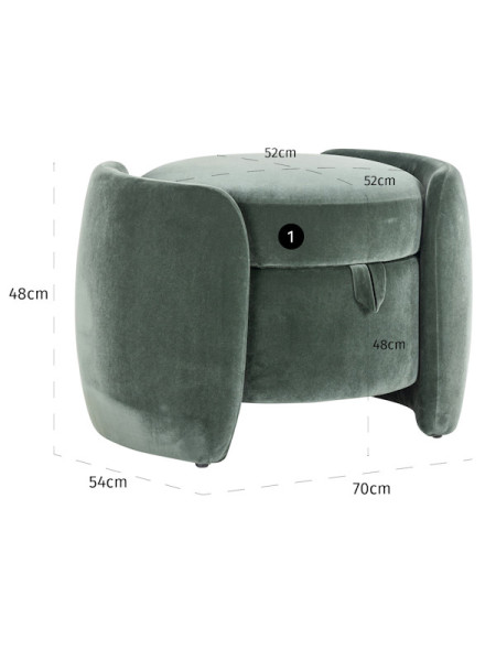Pouffe Fenna jade velvet (арт.S4550) Richmond
