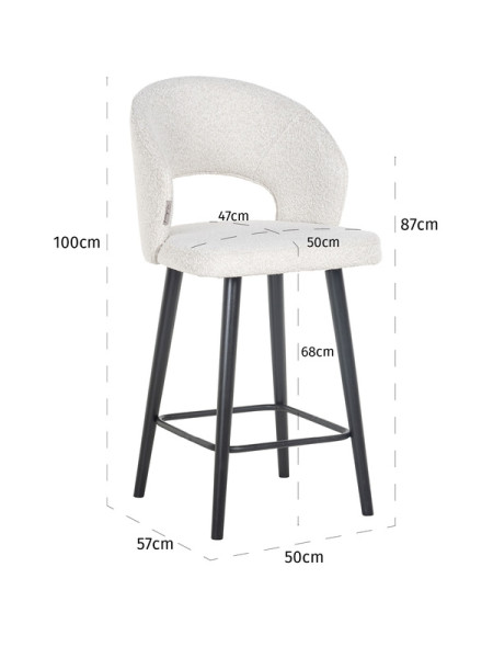 Counter Stool Savoy White boucle (арт.S4561) Richmond
