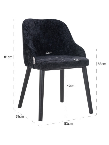 Стул Twiggy Black chenille (арт.S4563) Richmond
