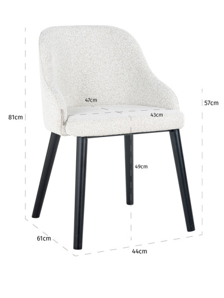 Стул Twiggy White boucle (арт.S4563) Richmond