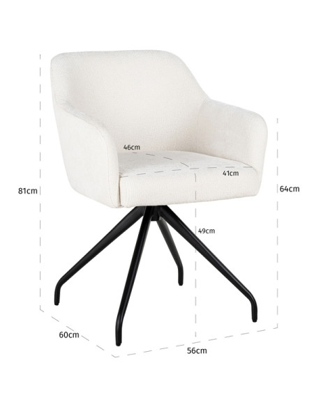 Swivel Chair Benthe White unicorn (арт.S4711) Richmond