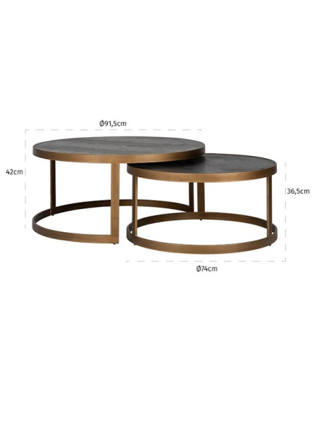 Кофейные столики Blackbone brass Ø90cm (арт.7375) Richmond