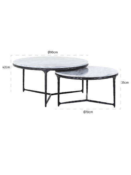 Кофейные столики Steel Smith black Ø90cm (арт.7603) Richmond