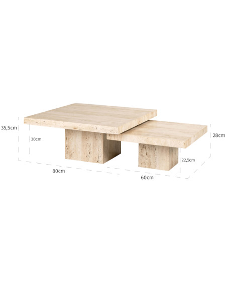 Кавові столики La Cantera square 80x80cm (арт.7671) Richmond