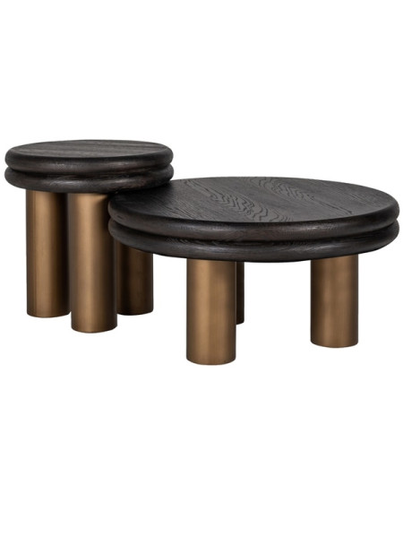 Кавовий столик Macaron black rustic Ø80cm (арт.7712) Richmond