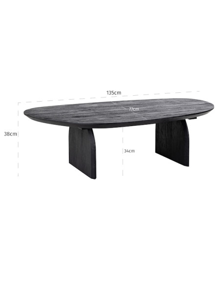 Кофейный столик Hudson black 135x75cm (арт.7900) Richmond