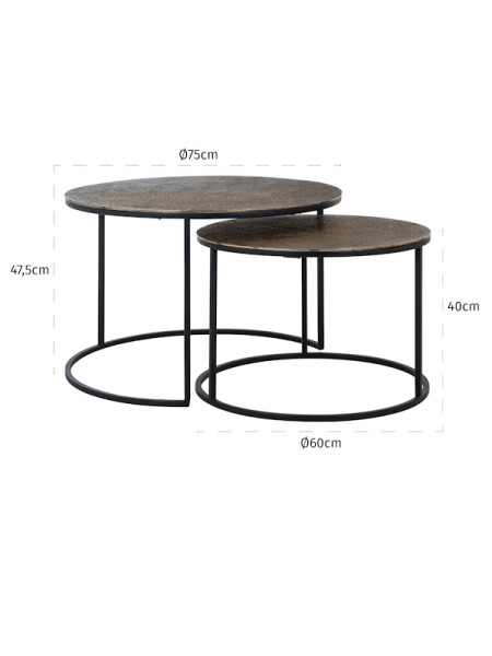 Кофейные столики Arsenio brushed gold Ø75cm (арт.825120) Richmond