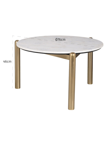 Кофейный столик Jael white Ø76cm (арт.825161) Richmond
