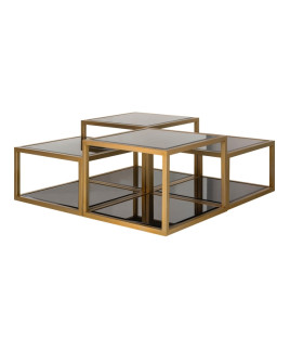 Кофейные столики Loua brushed gold 130x130cm (арт.9428)