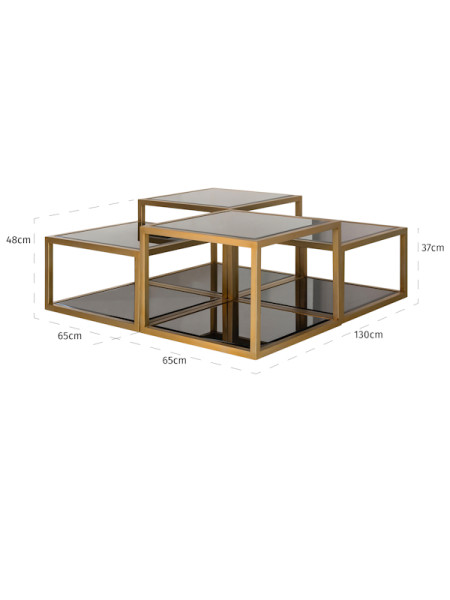 Кофейные столики Loua brushed gold 130x130cm (арт.9428) Richmond