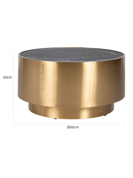 Кофейный столик Cossai gold Ø80cm (арт.9469) Richmond