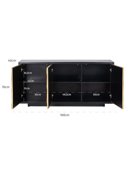 Sideboard Esher black 160x40cm (арт.7584) Richmond