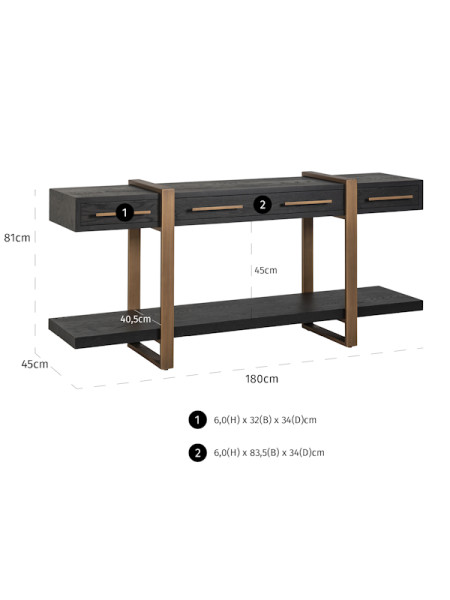 Комод Cambon 180x45cm (арт.7800) Richmond
