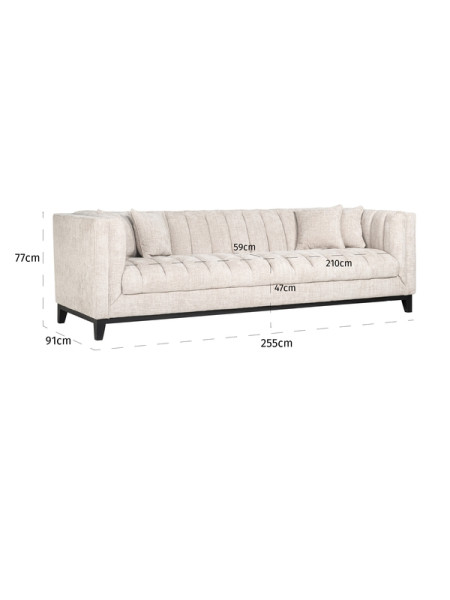 Sofa Beauchamp natural renegade 255x90cm (арт.S5134) Richmond