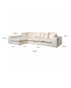 Диван Alcazar lounge left/right white chenille 360x200cm (арт.S5135) Richmond