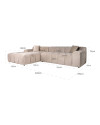 Corner sofa Cube khaki velvet 325x195cm (арт.S5136) Richmond