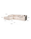 Corner sofa Cube sand velvet 325x195cm (арт.S5136) Richmond