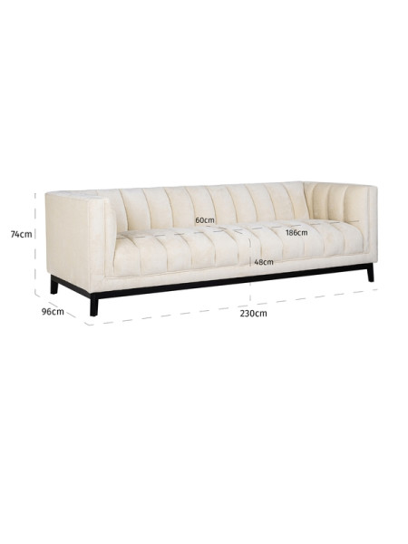 Sofa Beaudy white chenille 230x95cm (арт.S5141) Richmond