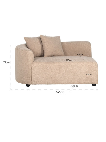 Диван Grayson arm left sand furry 140x88cm (арт.S5200) Richmond