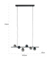 Hanging lamp Bente smoked L108cm (арт.HL-0145) Richmond