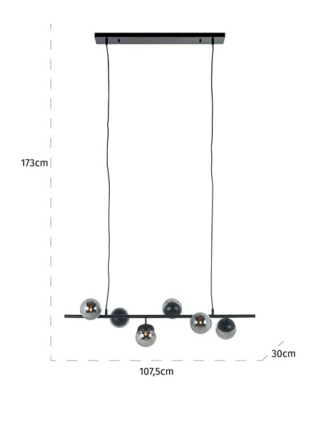 Hanging lamp Bente smoked L108cm (арт.HL-0145) Richmond