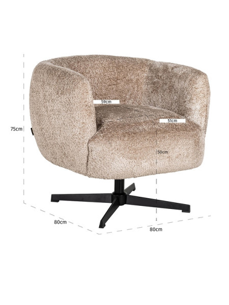 Вращающееся кресло Estelle sheep nature (арт.S4613) Richmond