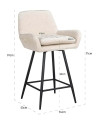 Обертовий напівбарний стілець Linsey beige chenille (арт.S4751) Richmond