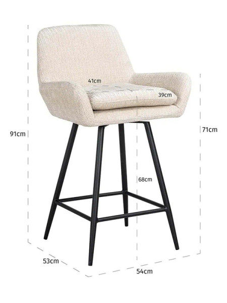 Обертовий напівбарний стілець Linsey beige chenille (арт.S4751) Richmond