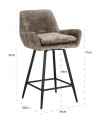 Обертовий напівбарний стілець Linsey stone chenille (арт.S4751) Richmond