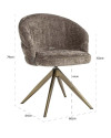 Вращающийся стул Zendaya stone chenille (арт.S4754) Richmond