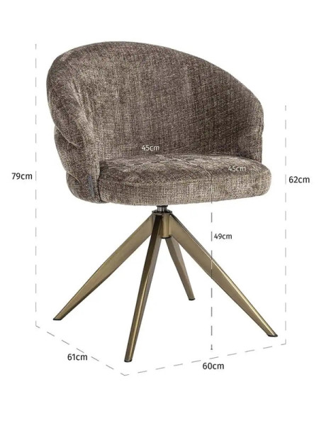 Вращающийся стул Zendaya stone chenille (арт.S4754) Richmond