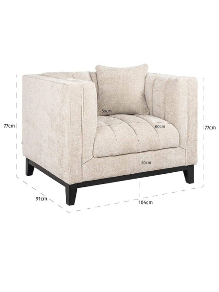 Easy Chair Beauchamp cream unicorn (арт.S5133) Richmond