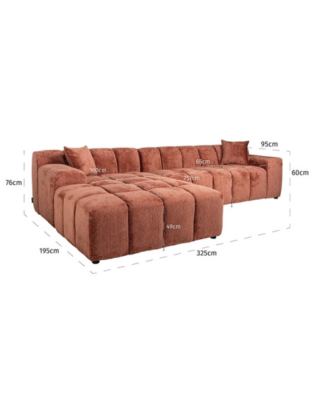 Угловой диван Cube blush fusion 325x195cm (арт.S5136) Richmond