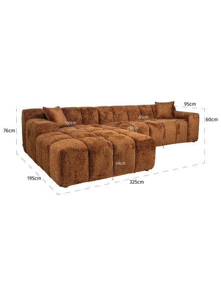 Угловой диван Cube lovely cinnamon 325x195cm (арт.S5137) Richmond